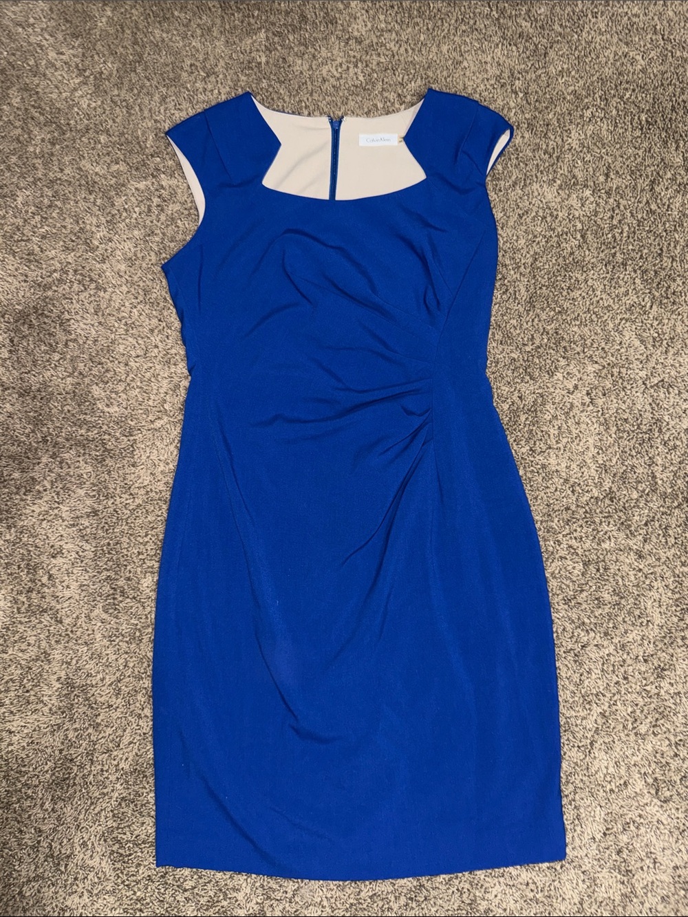 Calvin Klein Royal Blue Cap-Sleeve Sheath Dress sz 10